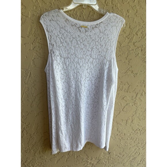 Michael Kors NWTWomen Large White Beach Cover Up Dress Eyelet Lace Open Shoulder - Picture 12 of 13